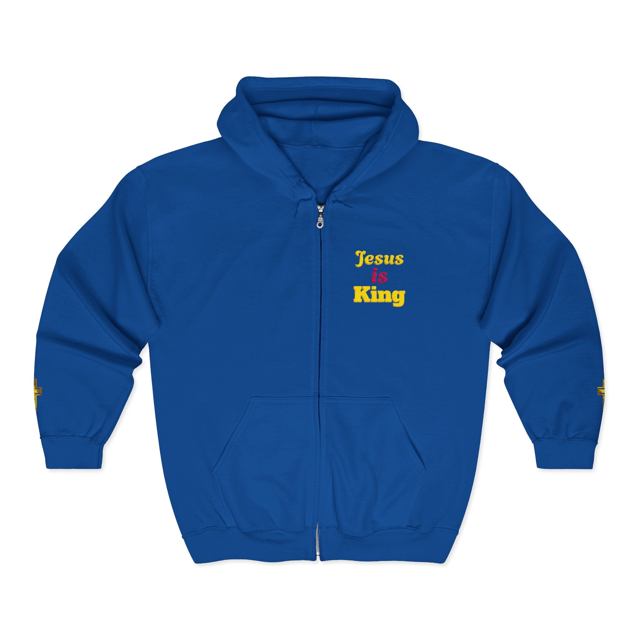 Jesus Is King Zip Hoodie — Christian Faith Full-Zip Hooded Sweatshirt