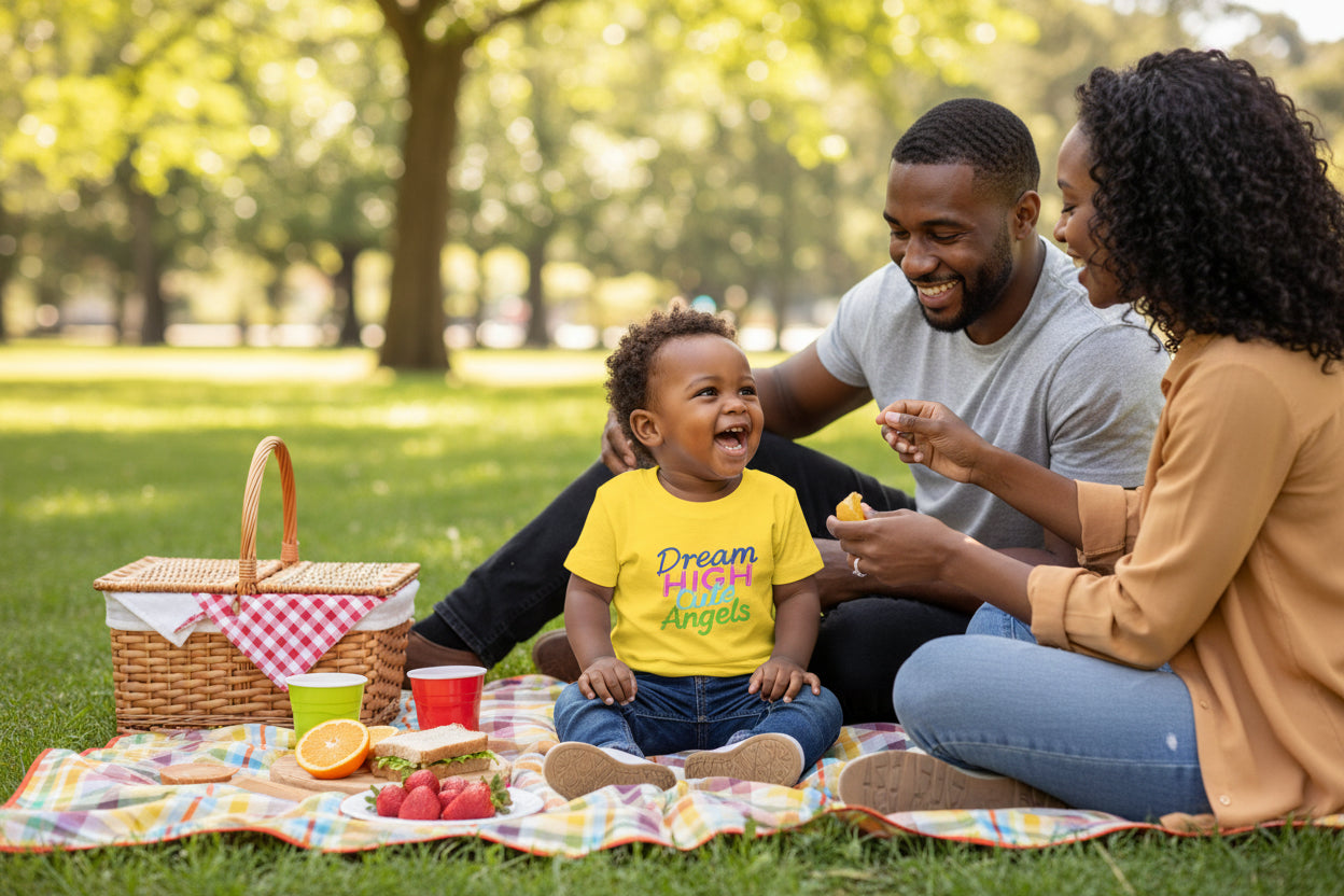 Dream High Cute Angels Toddler T-Shirt – Colorful Inspirational Kids Tee-2T to 5T