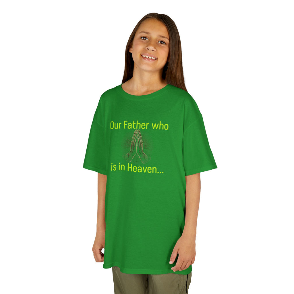 Kids T-Shirt “Our Father Who Is in Heaven” Praying Hands Faith Tee