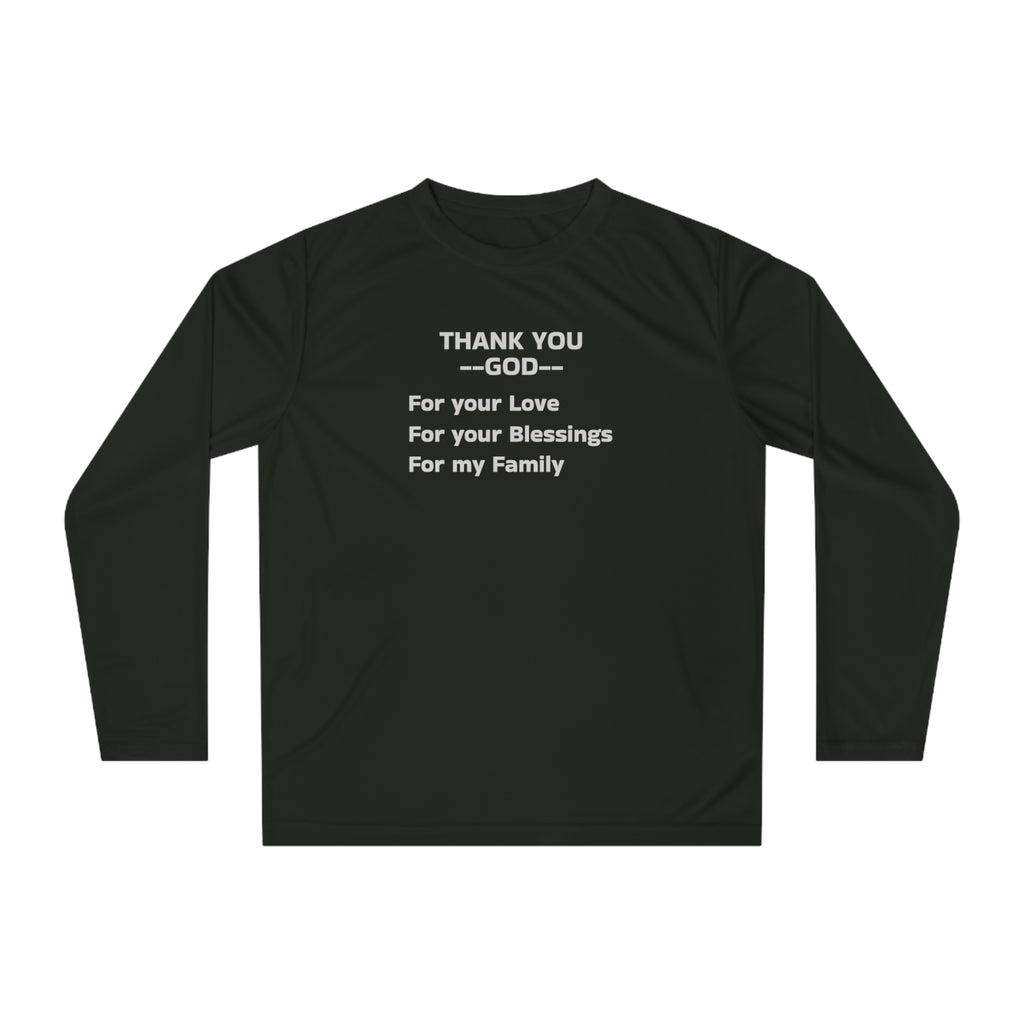 Thank You God Long Sleeve Shirt — Gratitude Faith Tee for Family & Blessings – Christian faith apparel & gifts | Fully Chris