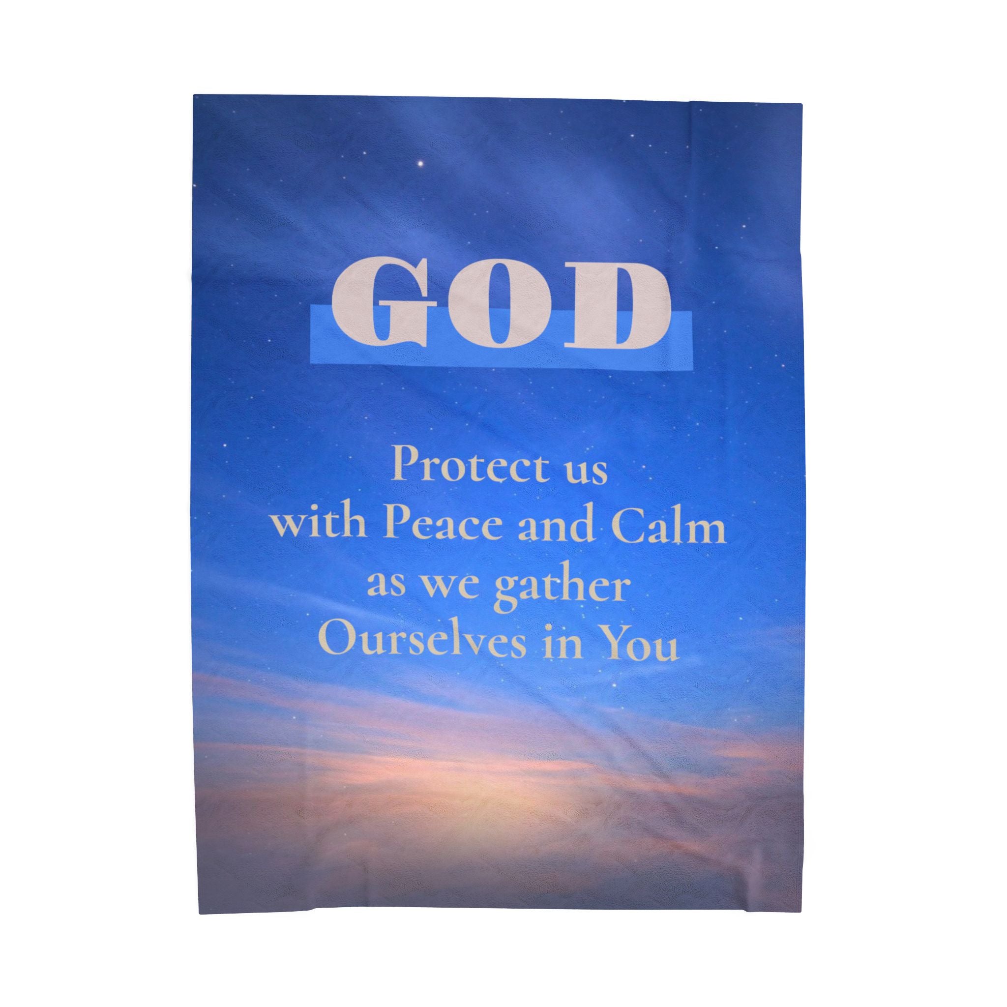 God Peace & Calm Velveteen Plush Blanket — Inspirational Religious Throw for Prayer, Comfort & Spiritual Gifts