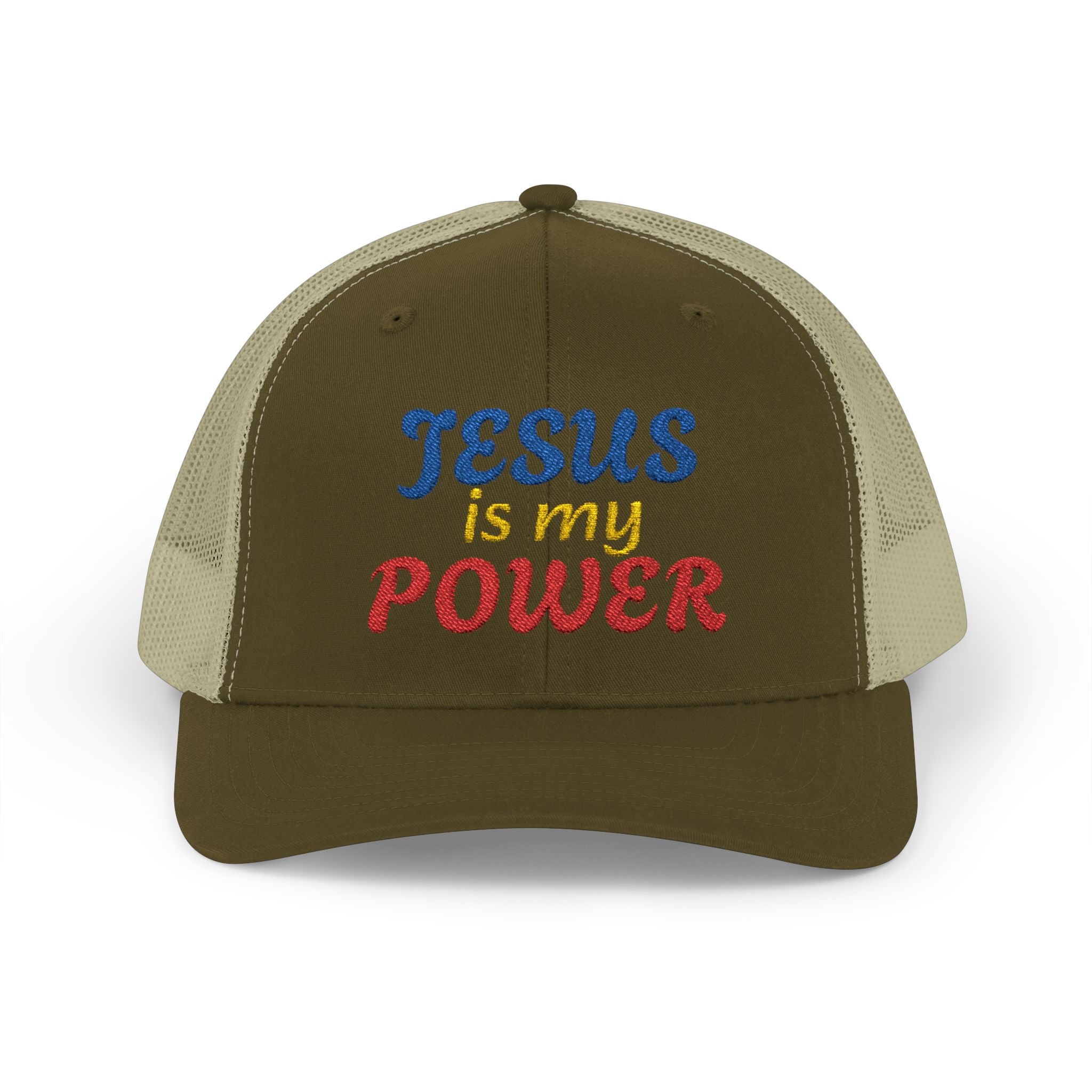 Embroidered "Jesus is my Power" Snapback Cap