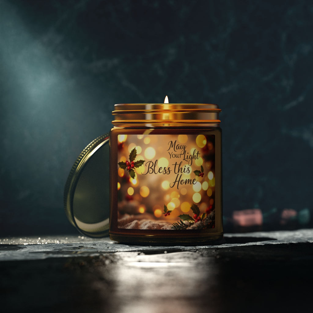 Scented Candle- 'May Your Light Bless This Home' (4oz, 9oz)