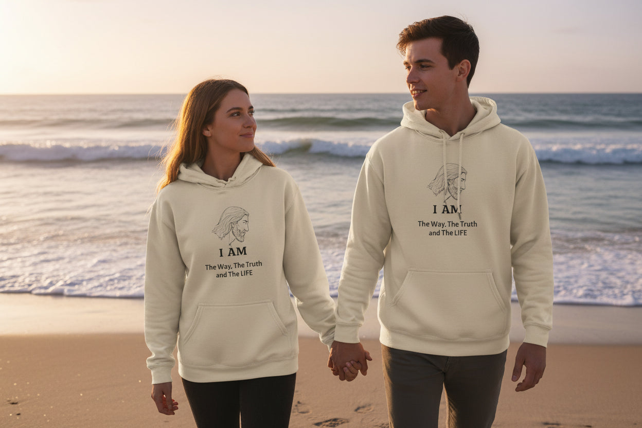 I AM Jesus Hoodie — "I AM The way, The truth and The LIFE" Christian Faith Pullover