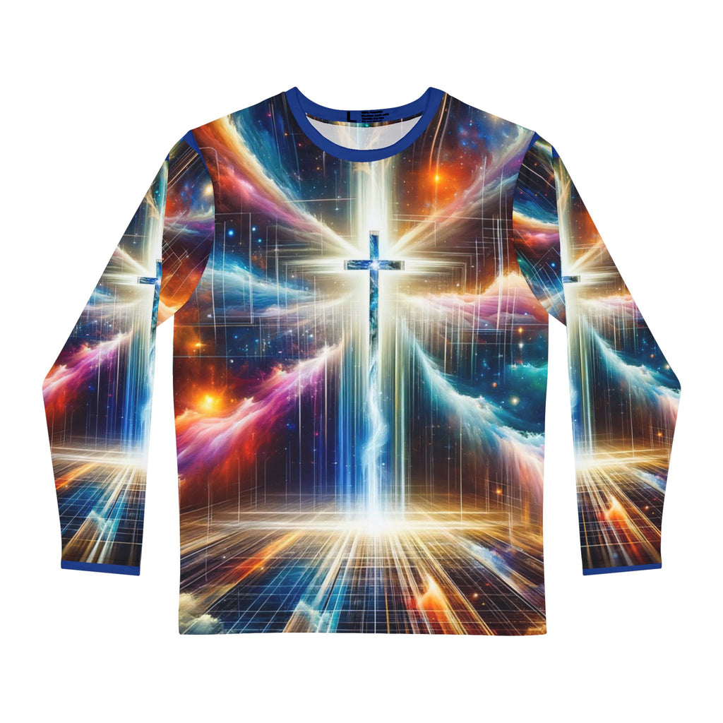 Cosmic Cross Men's Long Sleeve Shirt – Christian faith apparel & gifts | Fully Christian Apparel
