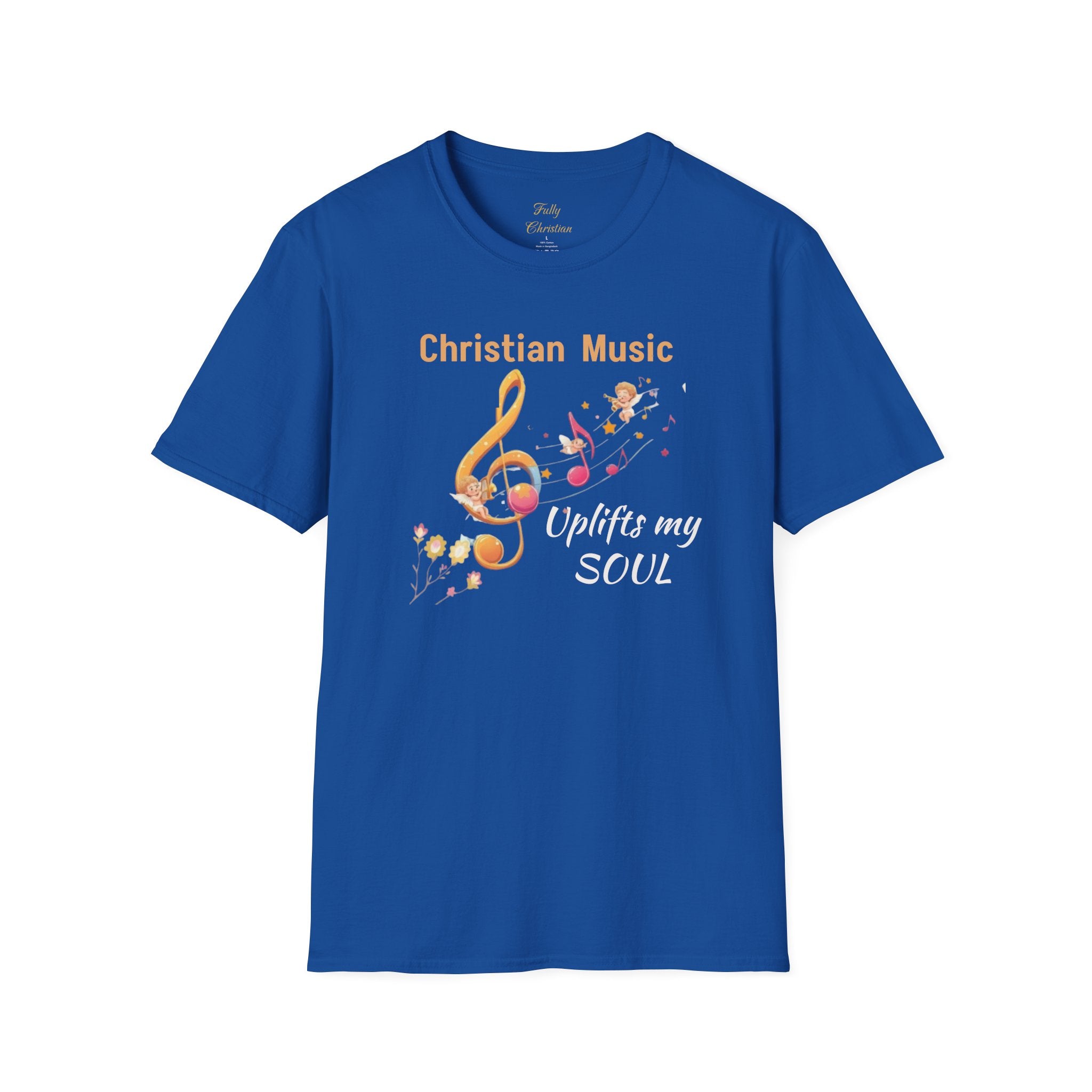 Christian Music T-Shirt – "Uplifts My Soul" Inspirational Faith Tee