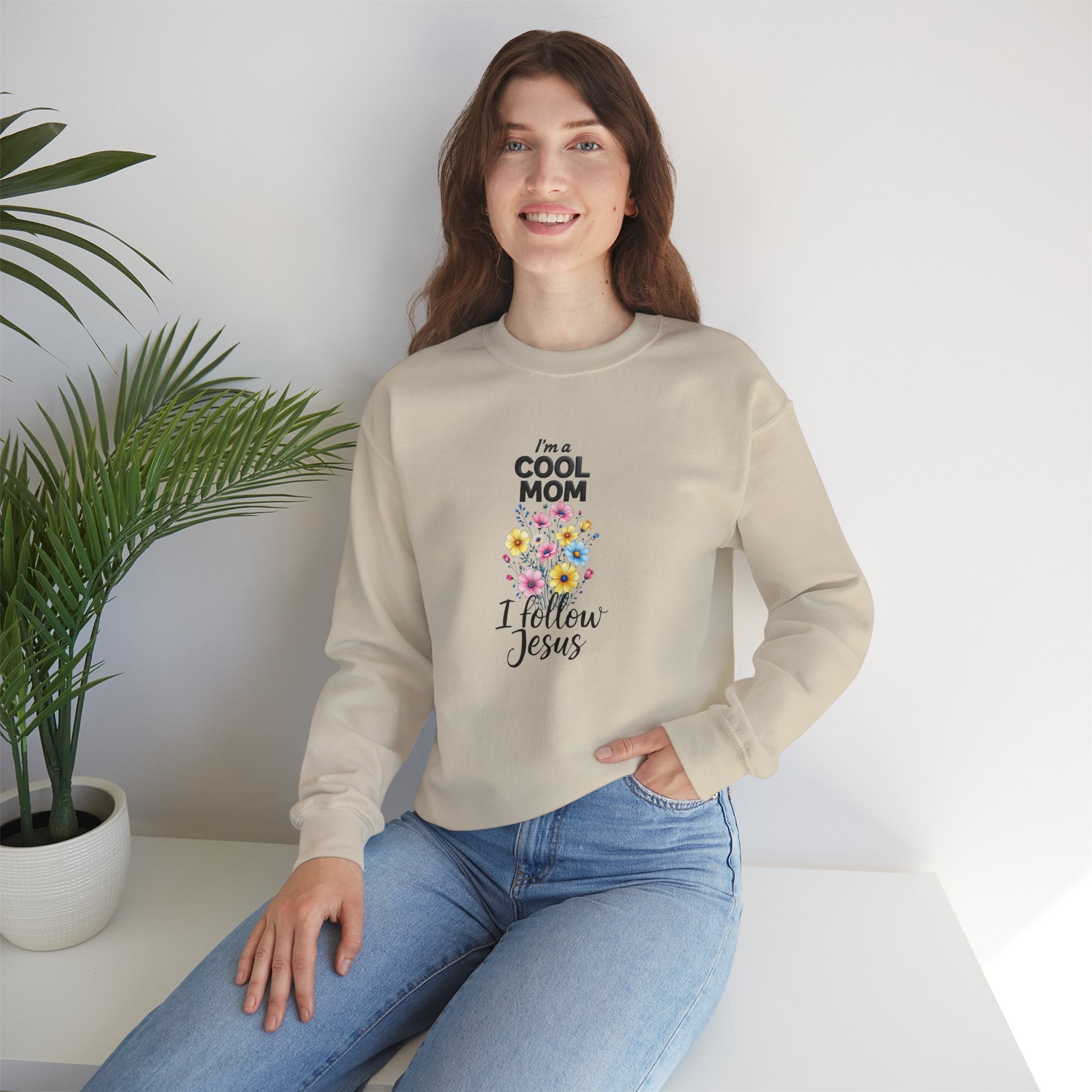 Cool Mom I Follow Jesus Sweatshirt – Christian Mom Crewneck
