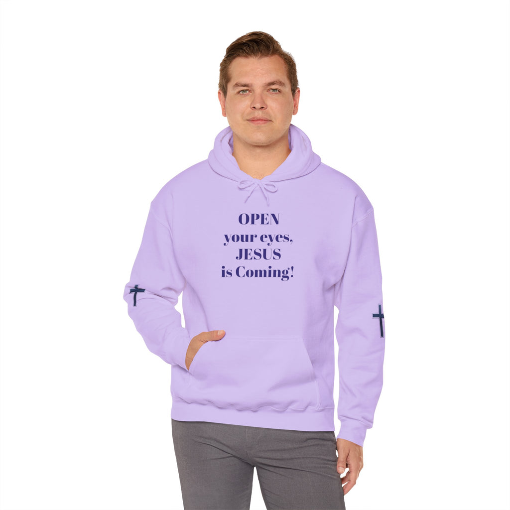 Religious Hoodie - "Open Your Eyes, JESUS is Coming!" Pullover
