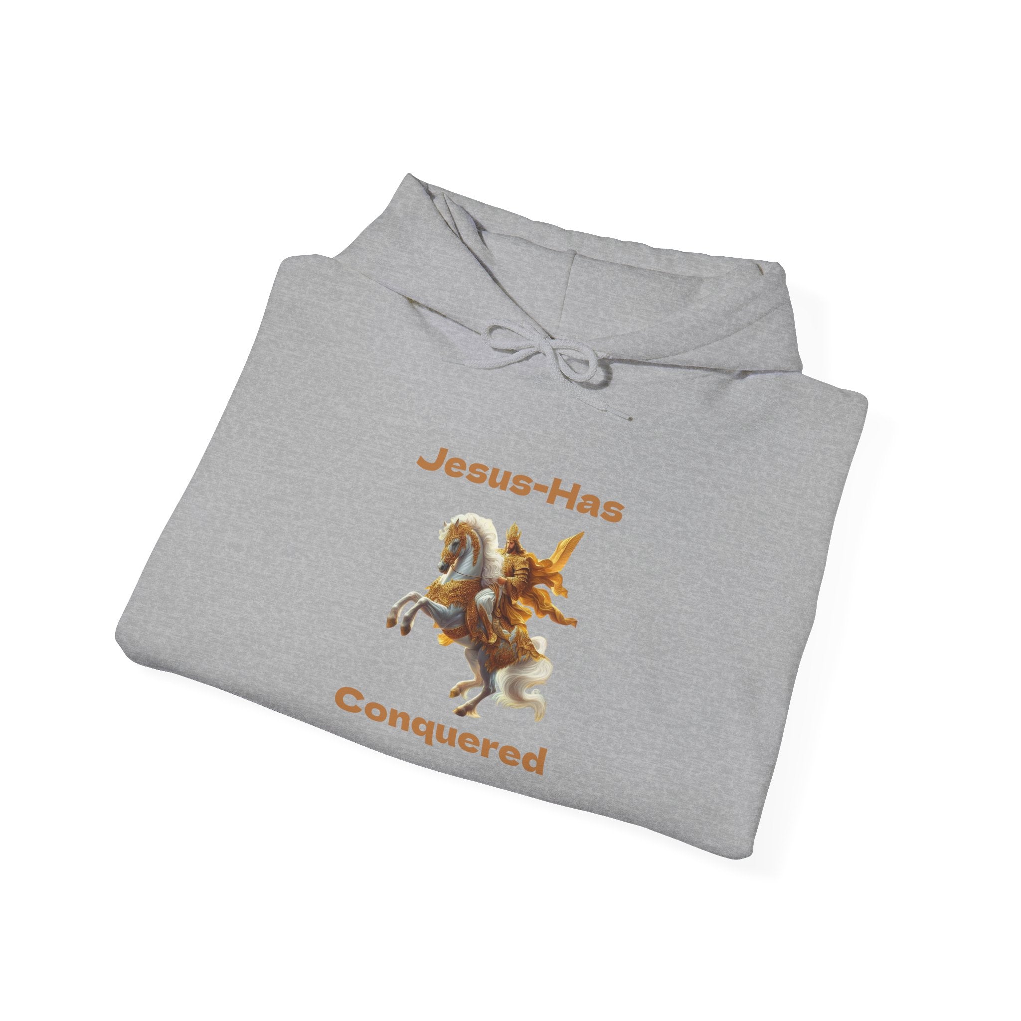 Jesus Has Conquered Hoodie — Christian Faith Graphic Sweatshirt