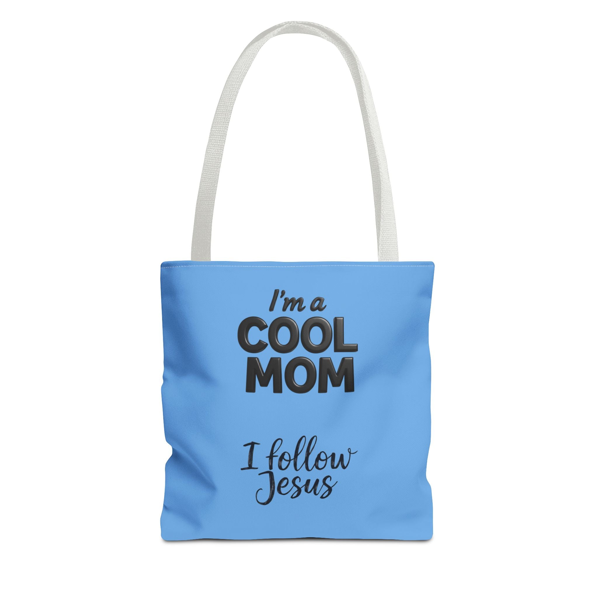 Cool Mom Tote Bag – "I Follow Jesus" Christian Faith Beach & Grocery Tote