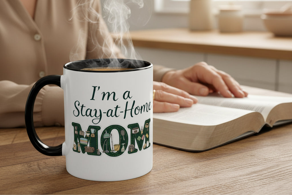 Mama Home Coffee Mug — Inspirational "Praying for My Kids" Accent Mug (11/15oz) – Christian faith apparel & gifts | Fully Ch