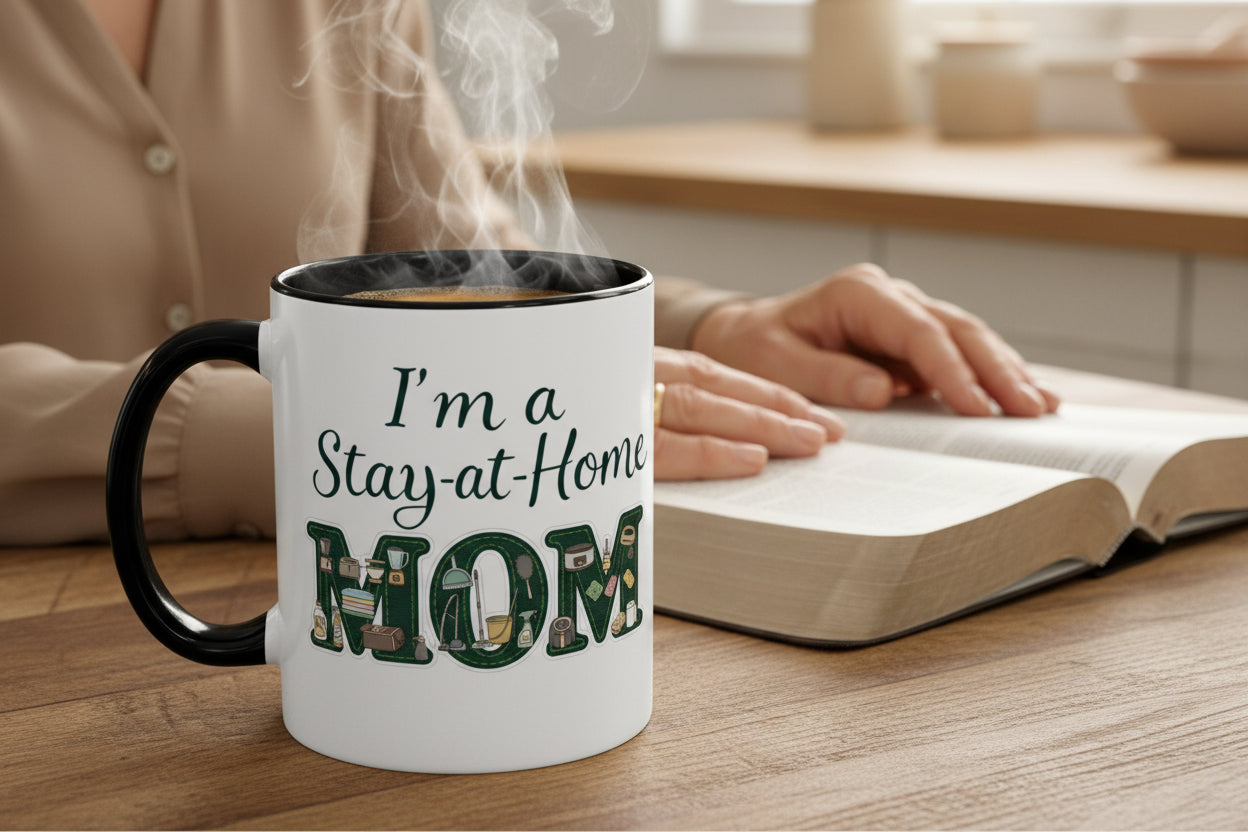 Mama Home Coffee Mug — Inspirational "Praying for My Kids" Accent Mug (11/15oz)