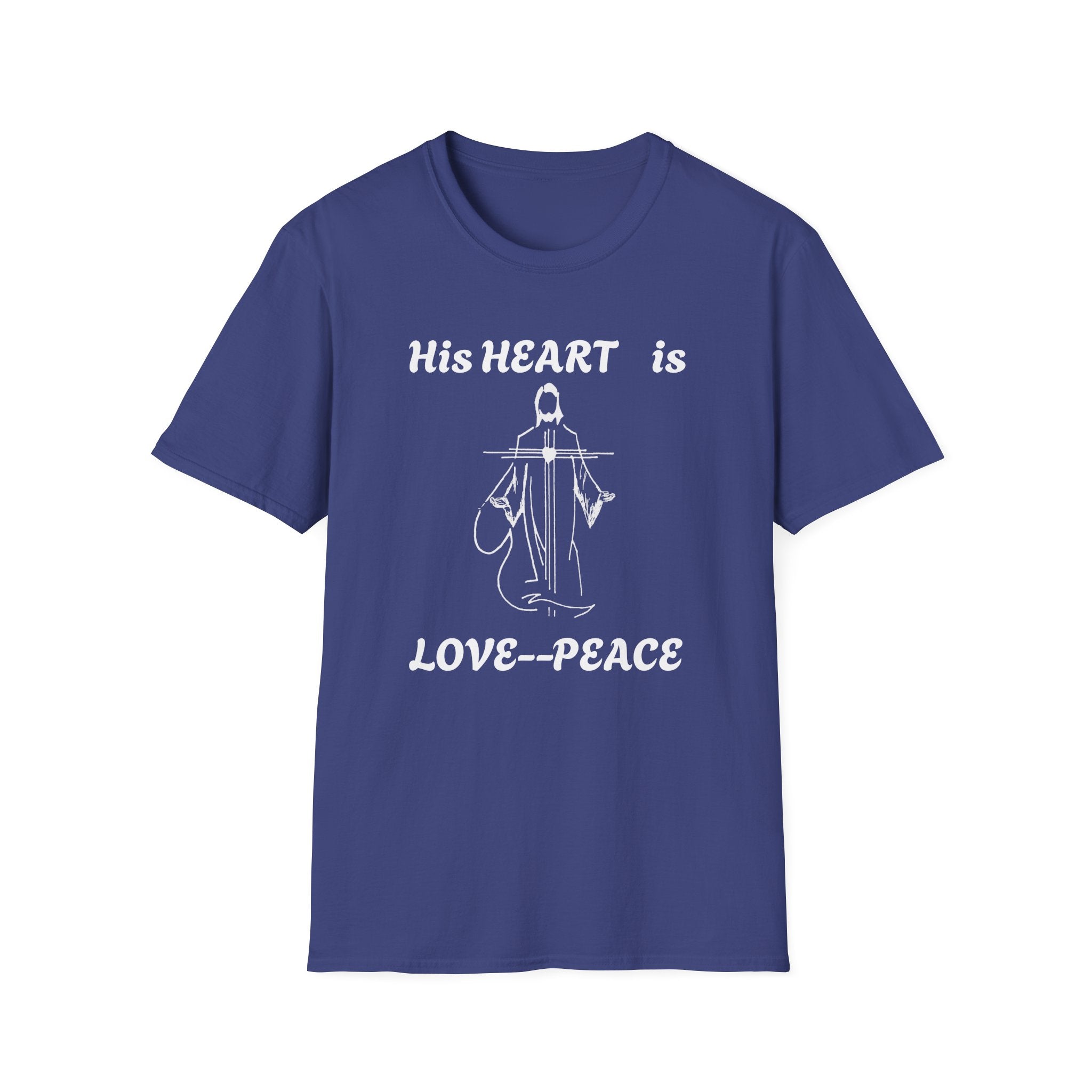 Christian Graphic Jesus  "His Heart is Love Peace" T-shirt