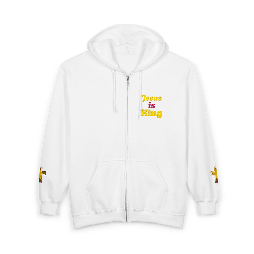 Jesus Is King Zip Hoodie — Christian Faith Full-Zip Hooded Sweatshirt – Christian faith apparel & gifts | Fully Christian Ap