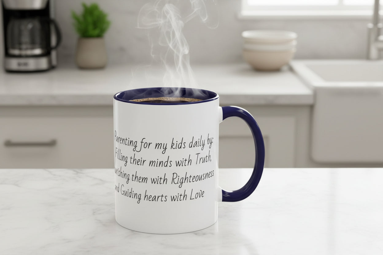 Mama Home Coffee Mug — Inspirational "Praying for My Kids" Accent Mug (11/15oz)