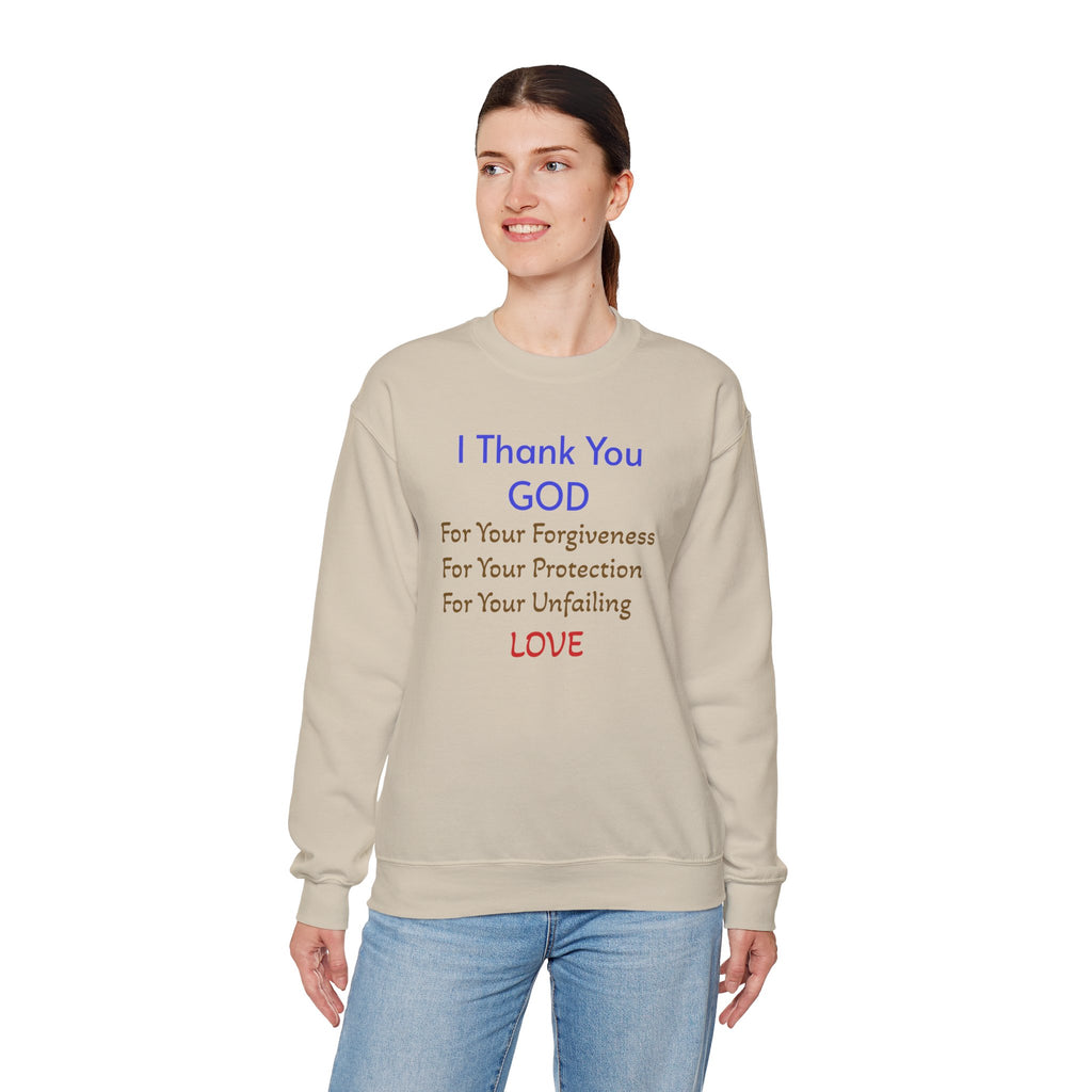 Faith Thank You God Sweatshirt — "I Thank You GOD" Inspirational Crewneck