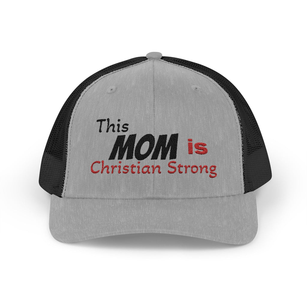 This Mom Is Christian Strong Embroidered Snapback Trucker Cap — Faith-Based Mom Hat