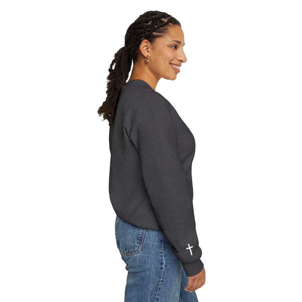 Embroidered Christian Strong Crewneck Sweatshirt — Faith-Inspired Graphic Pullover