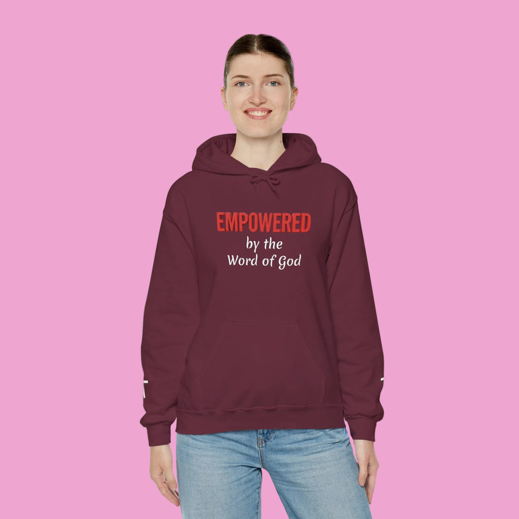 Empowered by the Word of God Hoodie — Christian Faith Inspirational Pullover