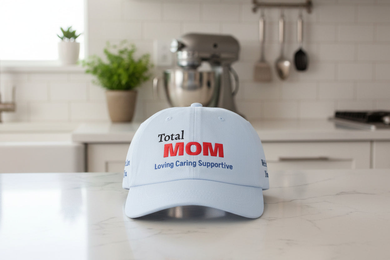 Total MOM Embroidered Classic Dad Cap — Loving Caring Supportive Hat for Mothers, Mother’s Day Gift
