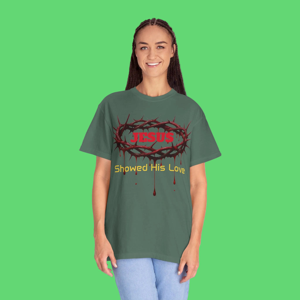 Jesus Showed His Love T-Shirt — Crown of Thorns Christian Tee