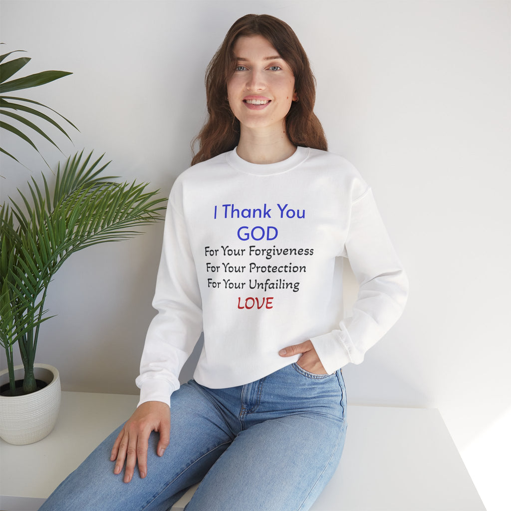 Faith Thank You God Sweatshirt — "I Thank You GOD" Inspirational Crewneck