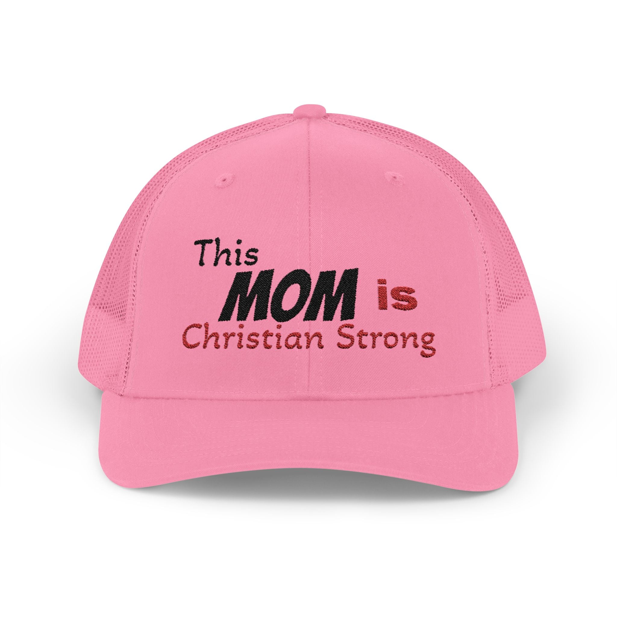 This Mom Is Christian Strong Embroidered Snapback Trucker Cap — Faith-Based Mom Hat
