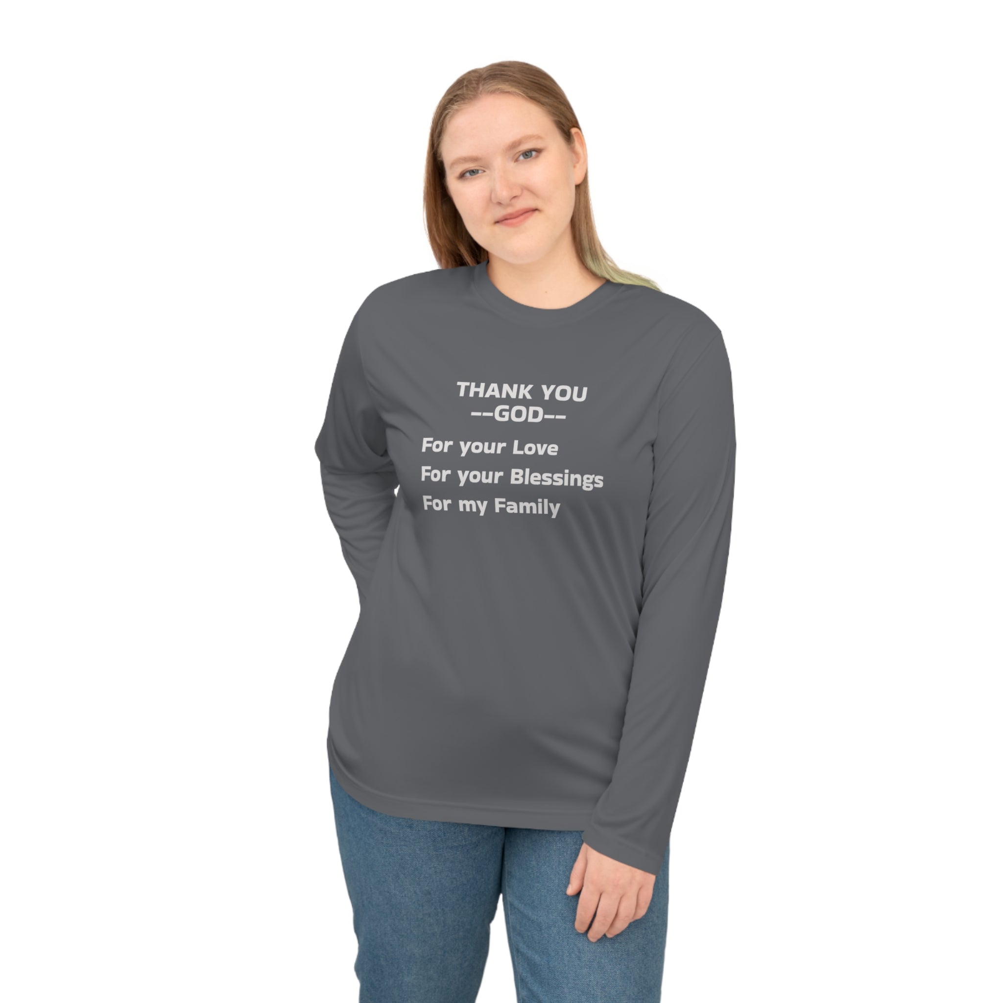 Thank You God Long Sleeve Shirt — Gratitude Faith Tee for Family & Blessings