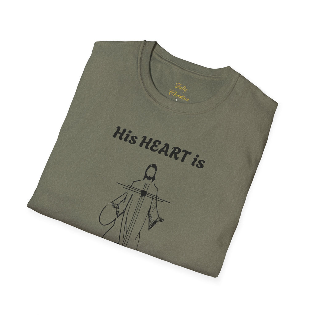 His Heart is Love Peace Unisex T-Shirt  Design