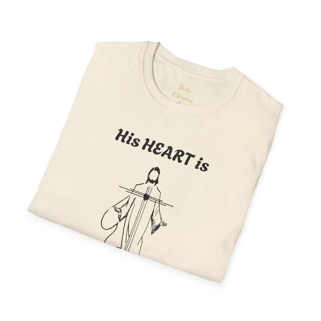 His Heart is Love Peace Unisex T-Shirt  Design
