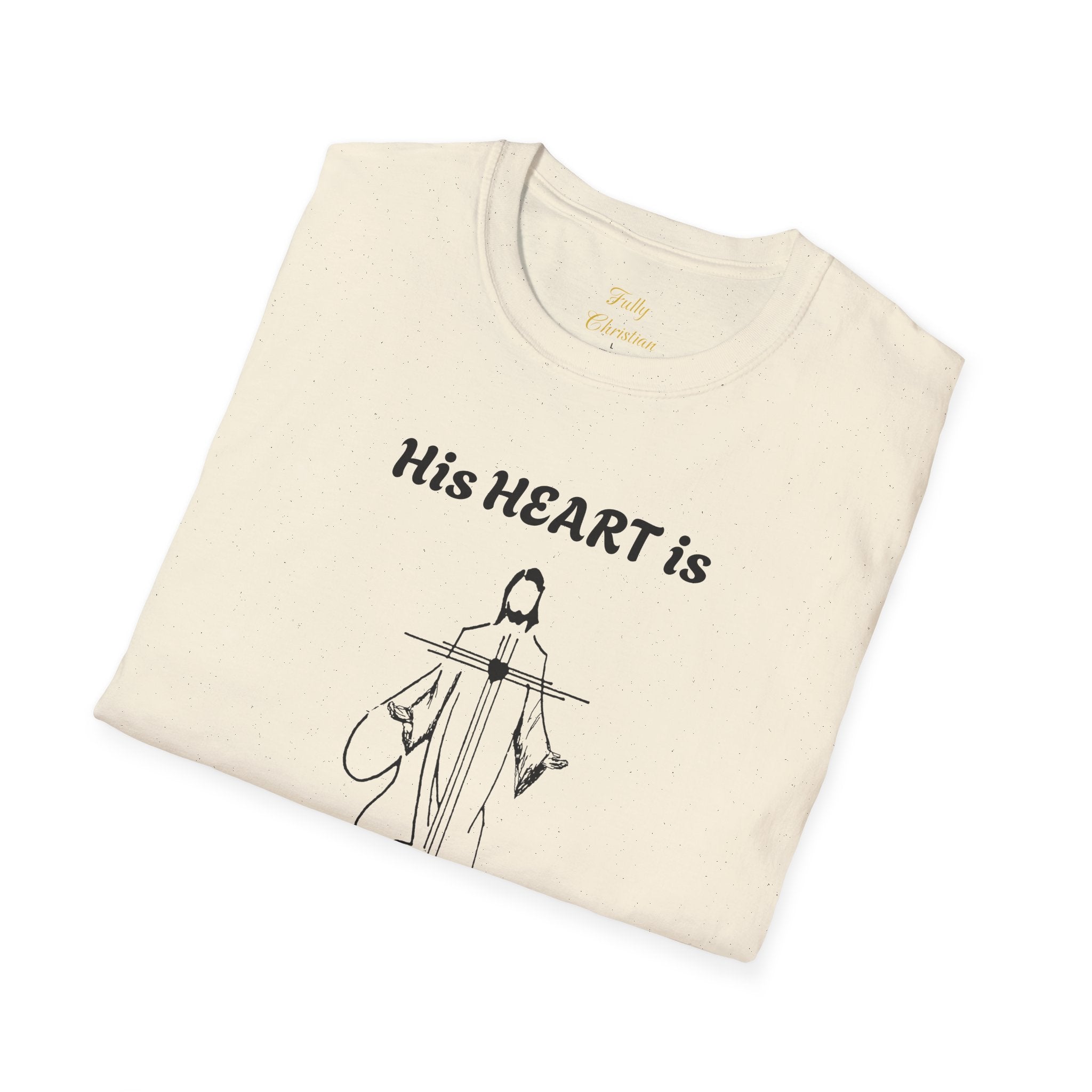 His Heart is Love Peace Unisex T-Shirt  Design