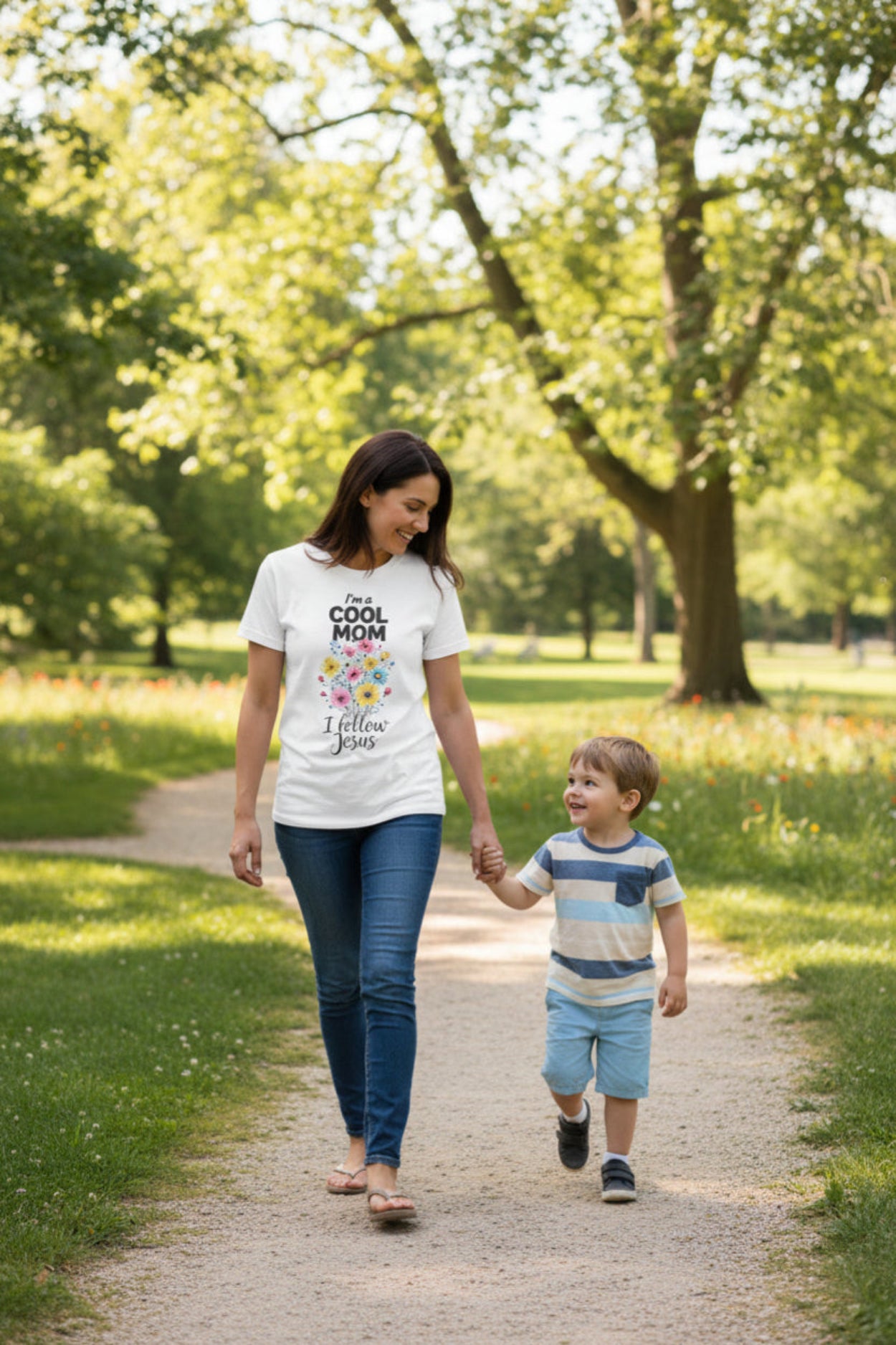 Cool Mom T-Shirt — “I’m a Cool Mom, I Follow Jesus” Christian Mom Tee