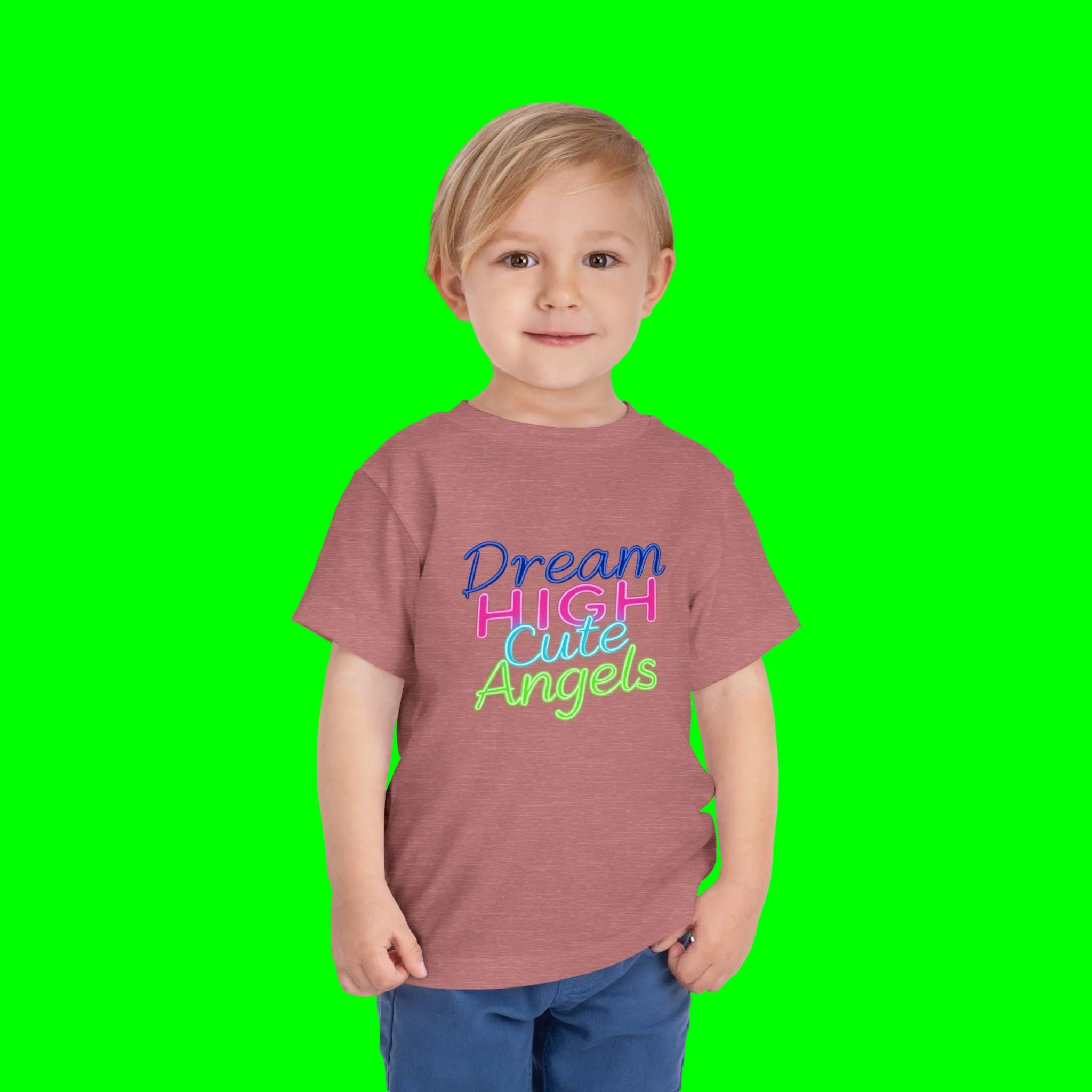 Dream High Cute Angels Toddler T-Shirt – Colorful Inspirational Kids Tee-2T to 5T