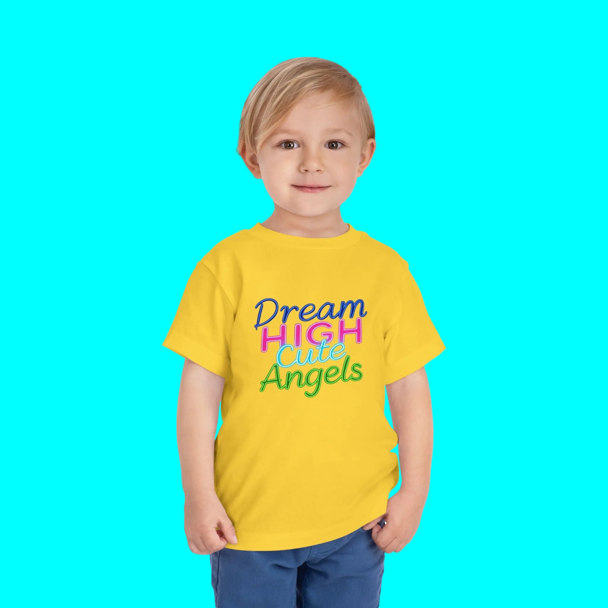 Dream High Cute Angels Toddler T-Shirt – Colorful Inspirational Kids Tee-2T to 5T