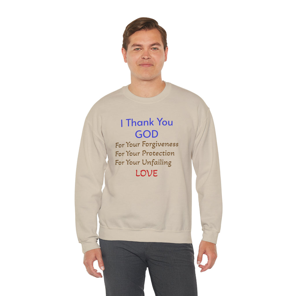 Faith Thank You God Sweatshirt — "I Thank You GOD" Inspirational Crewneck