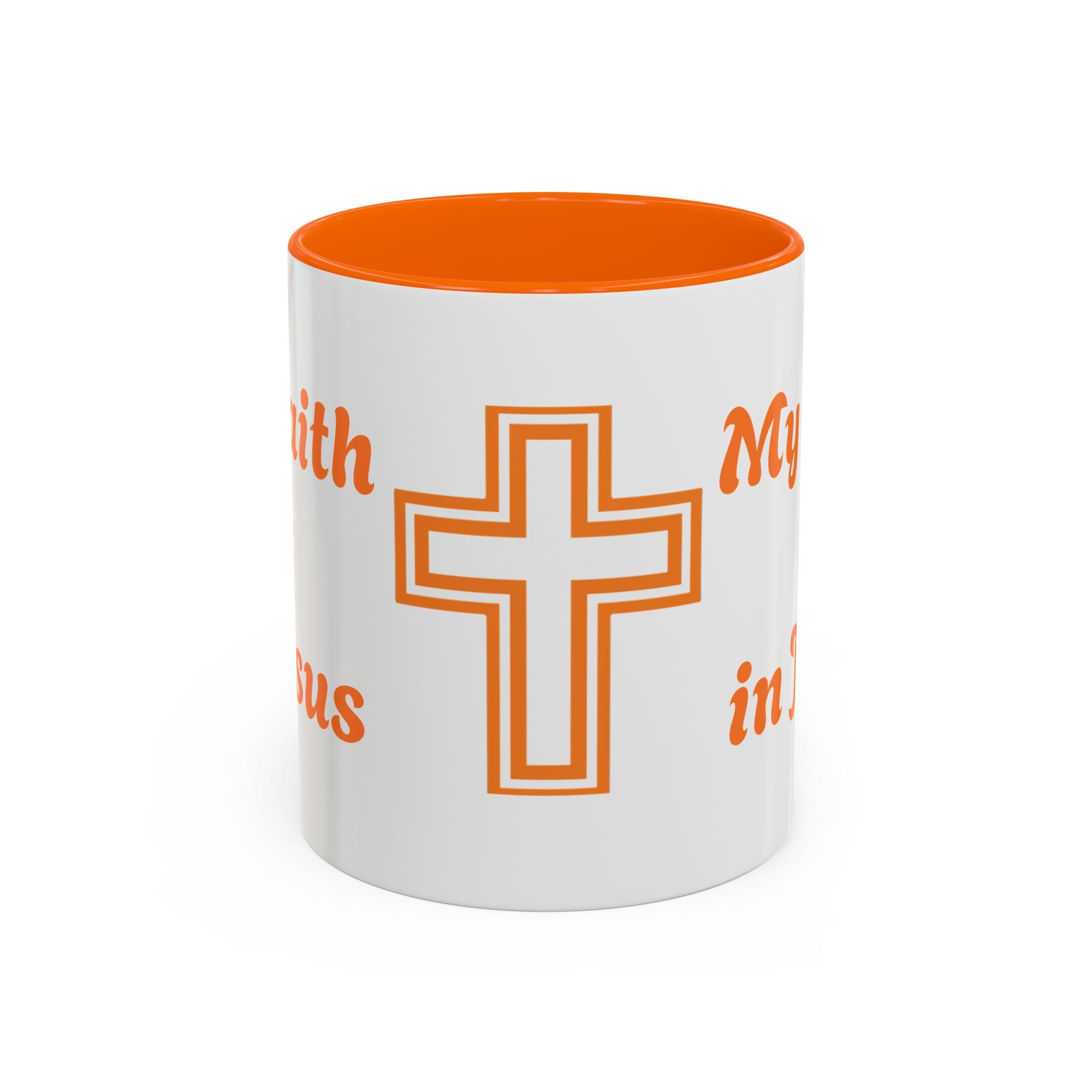 Christian Coffee Mug - "My Faith is in Jesus" Accent Ceramic Mug (11/15oz)
