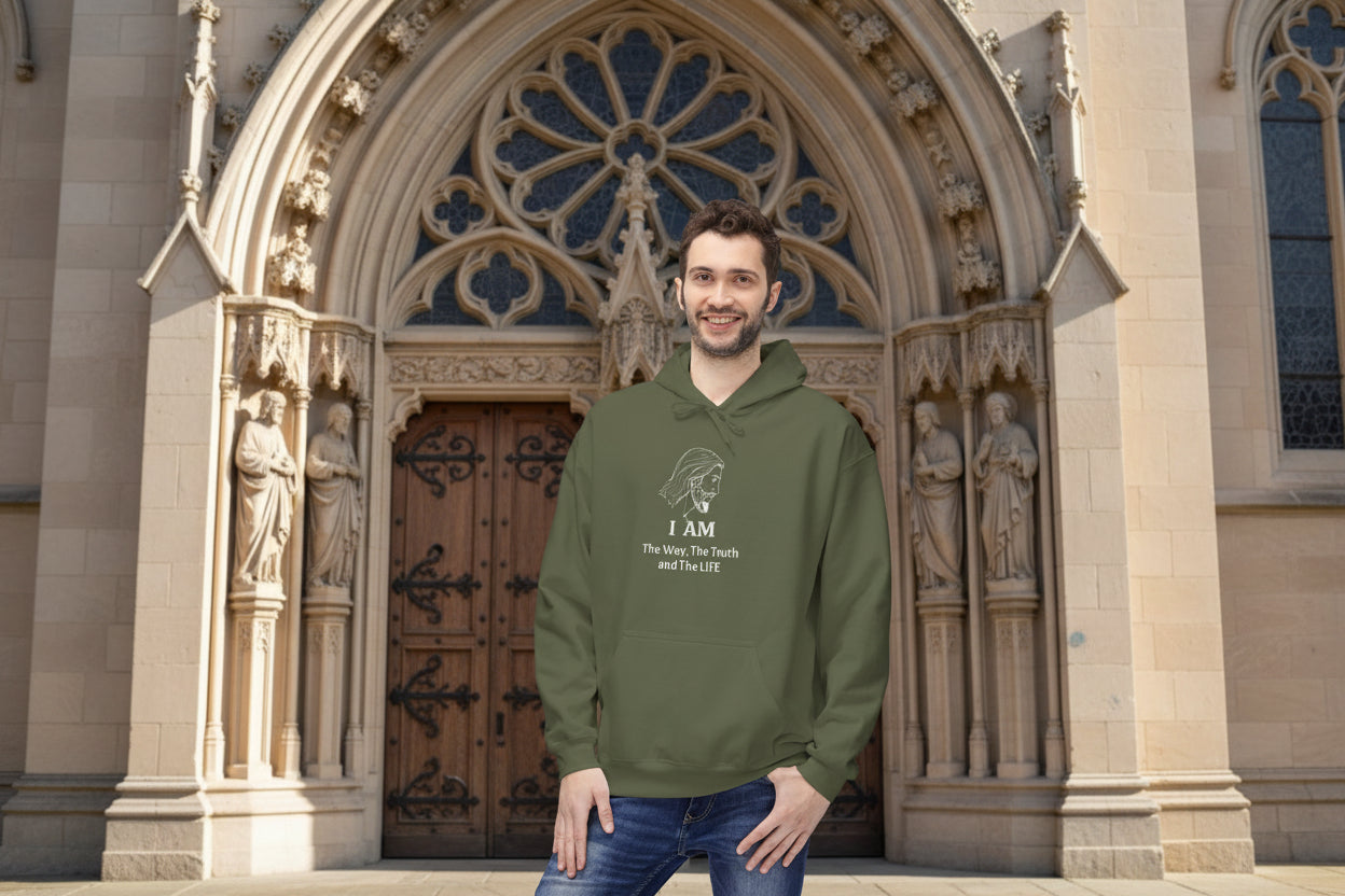 I AM Jesus Hoodie — "I AM The way, The truth and The LIFE" Christian Faith Pullover
