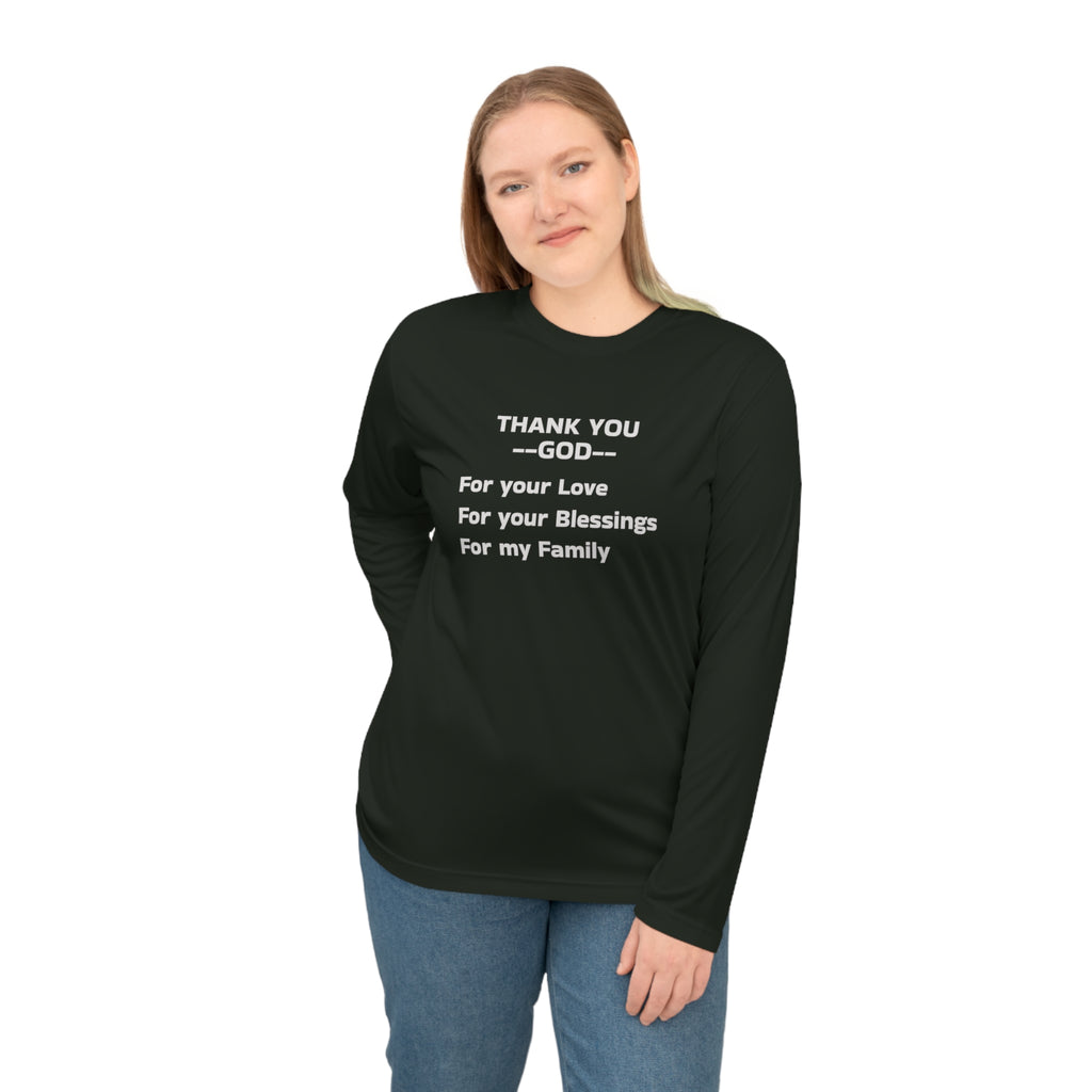 Thank You God Long Sleeve Shirt — Gratitude Faith Tee for Family & Blessings – Christian faith apparel & gifts | Fully Chris