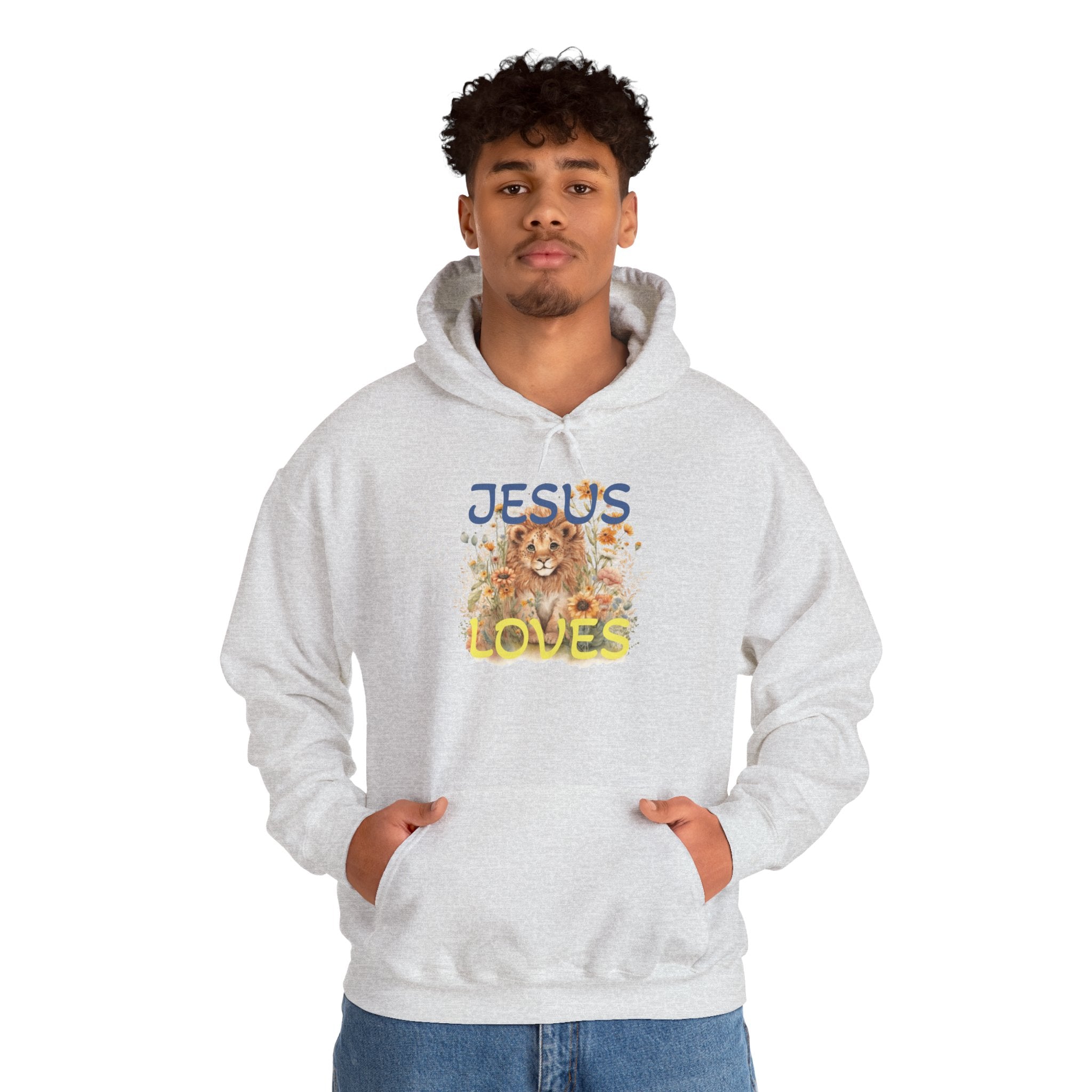 Jesus Loves Lion Hoodie - Faith-Inspired Christian Pullover