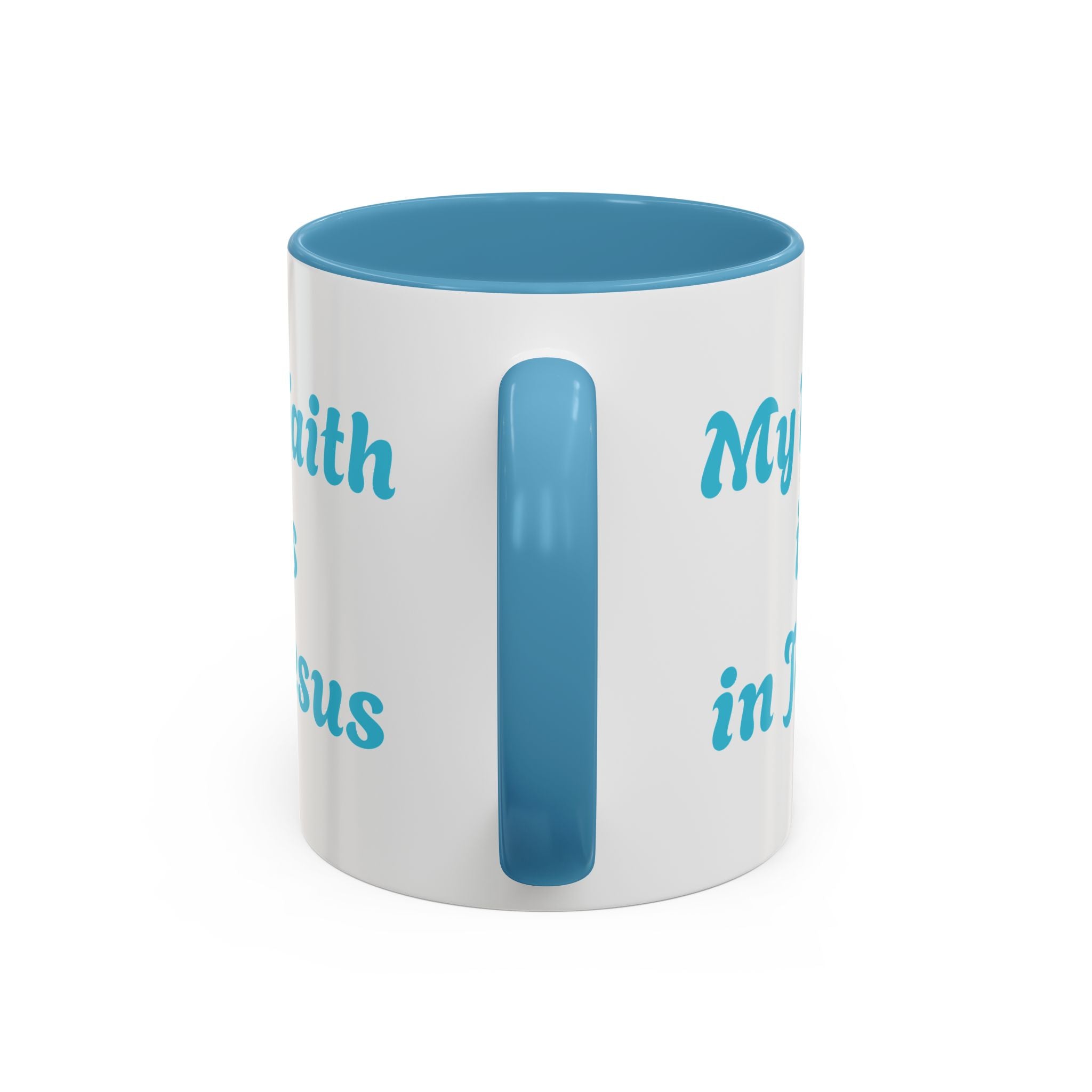 My Faith Is In Jesus Accent Coffee Mug - Christian Cross Inspirational Gift (11/15oz)