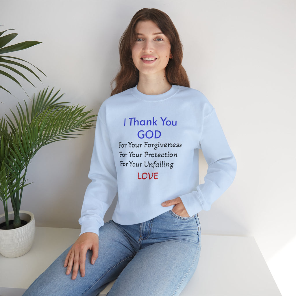 Faith Thank You God Sweatshirt — "I Thank You GOD" Inspirational Crewneck