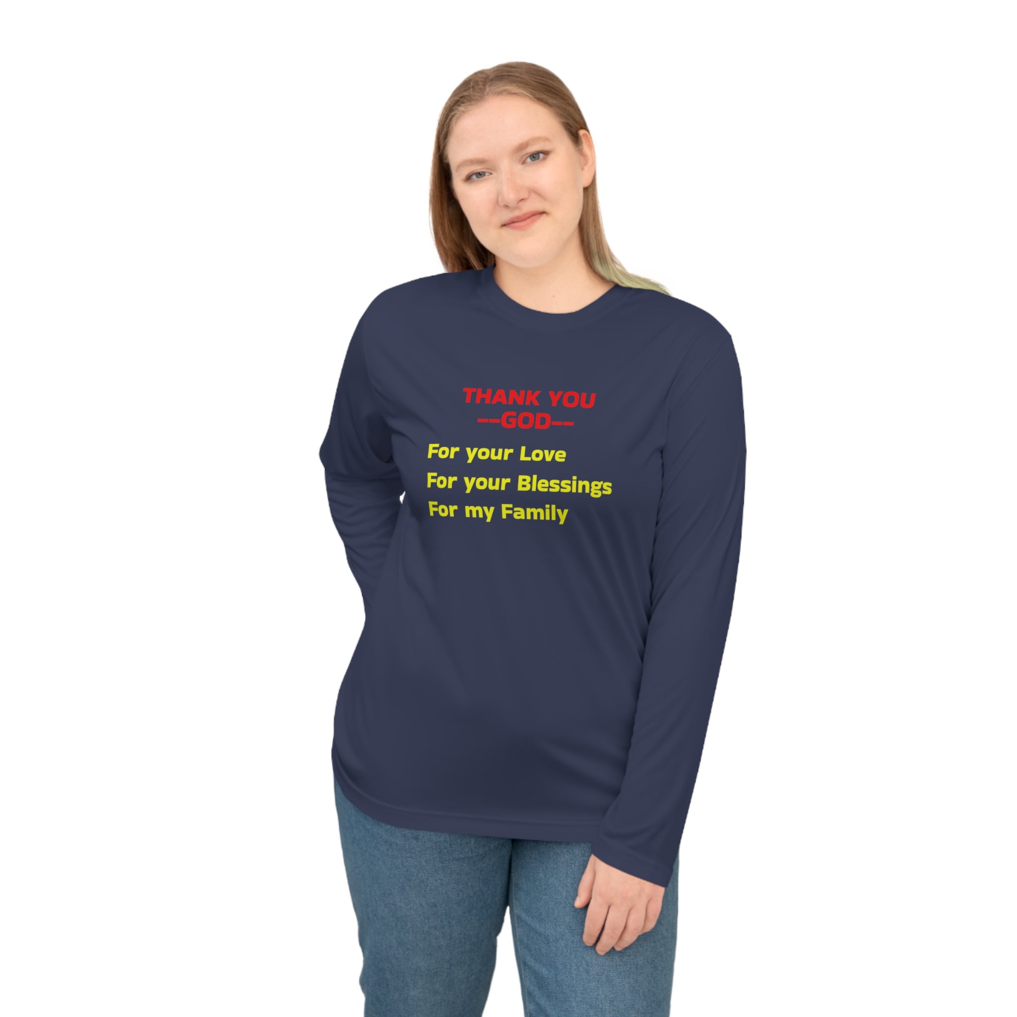 Thank You God Long Sleeve Shirt — Gratitude Faith Tee for Family & Blessings