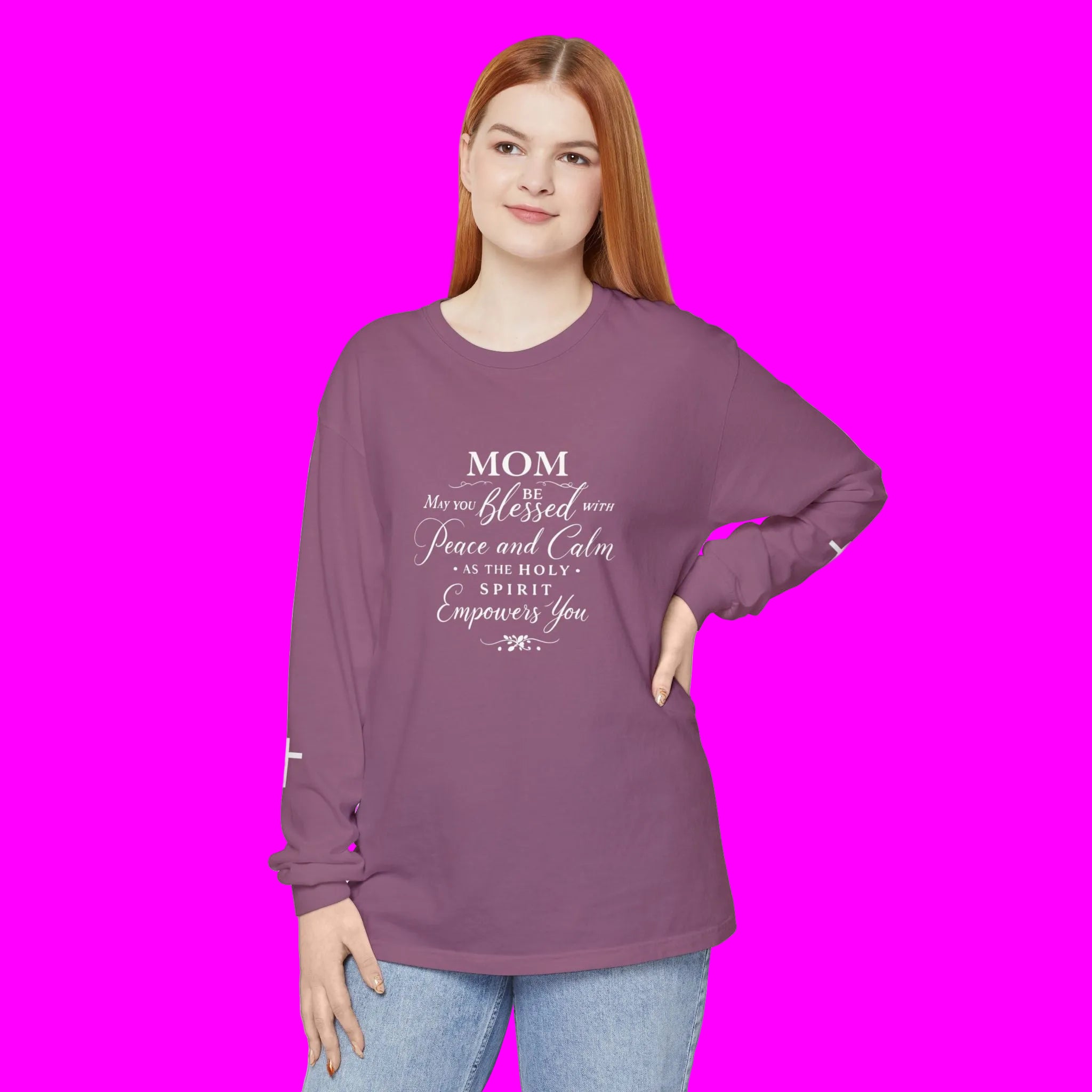 Mom Blessed Prayer Long Sleeve Shirt — Christian Mother's Gift