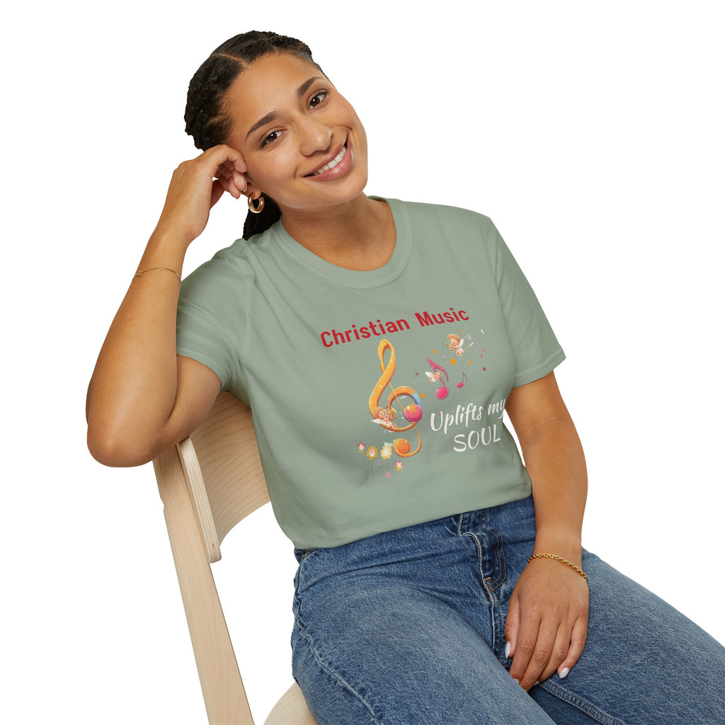 Christian Music T-Shirt – "Uplifts My Soul" Inspirational Faith Tee – Christian faith apparel & gifts | Fully Christian Appa