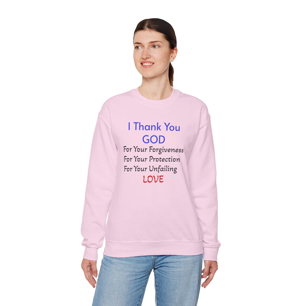 Faith Thank You God Sweatshirt — "I Thank You GOD" Inspirational Crewneck