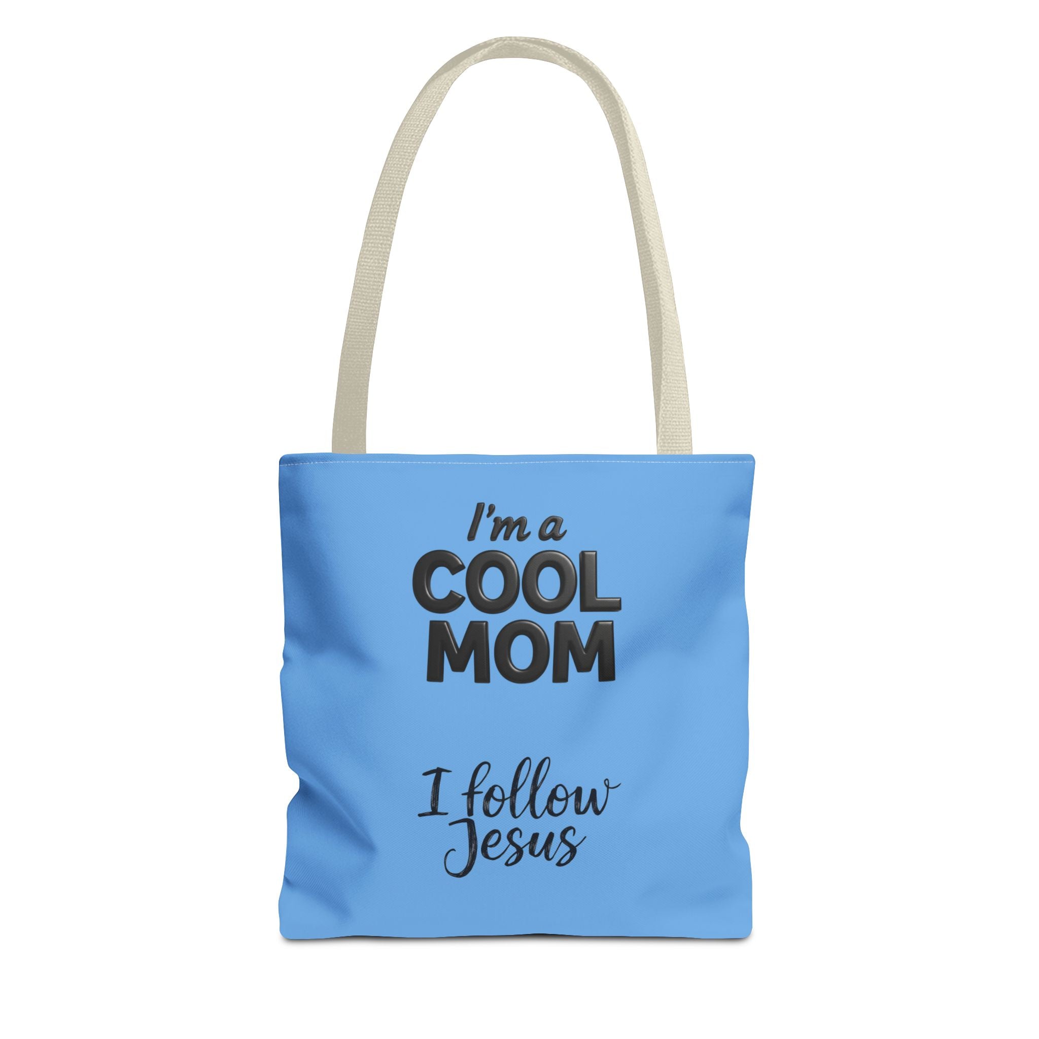 Cool Mom Tote Bag – "I Follow Jesus" Christian Faith Beach & Grocery Tote