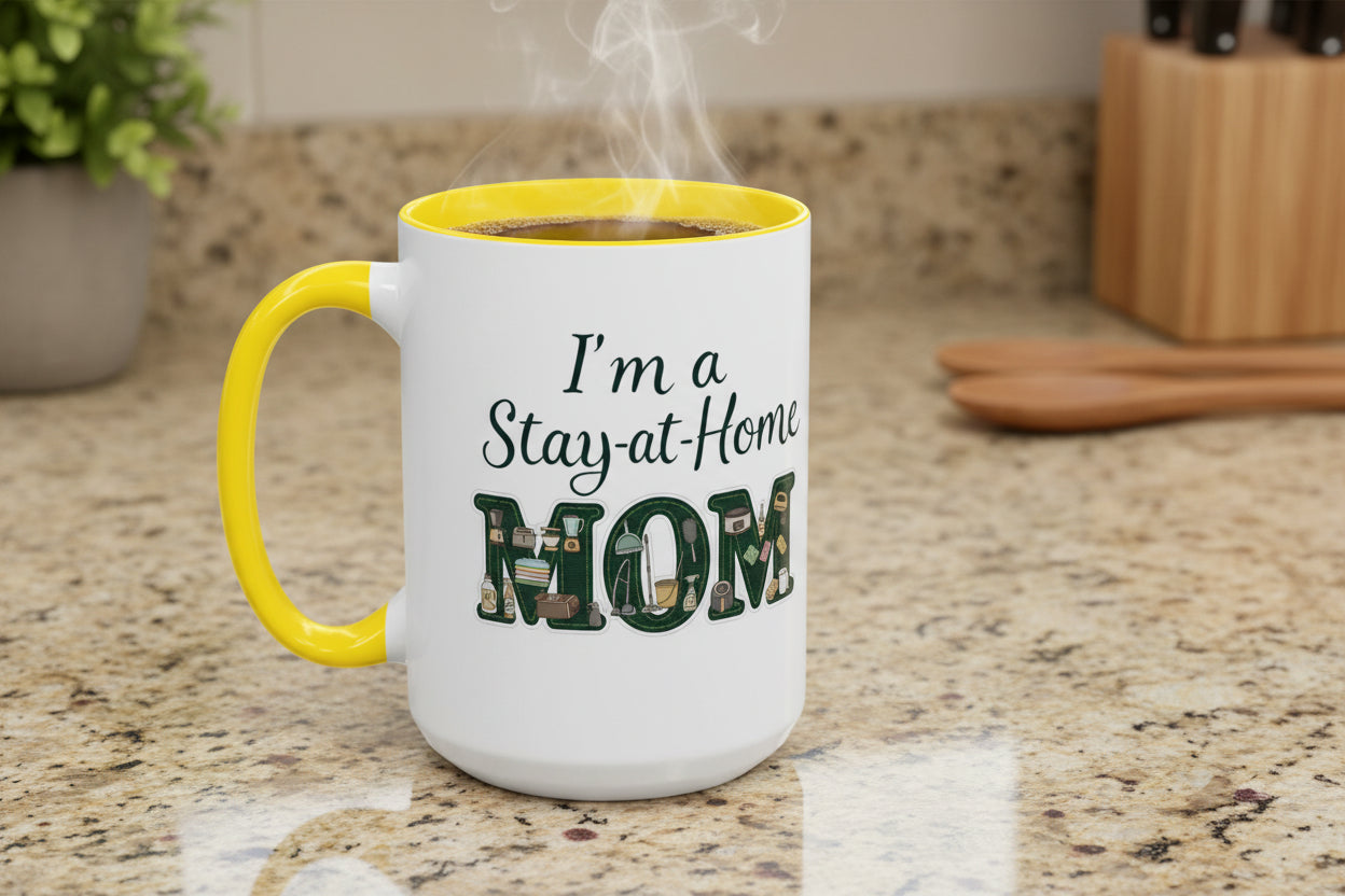 Mama Home Coffee Mug — Inspirational "Praying for My Kids" Accent Mug (11/15oz)