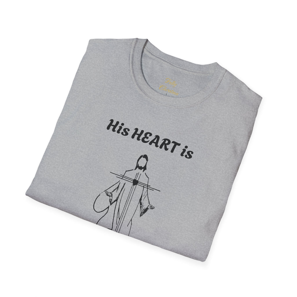 His Heart is Love Peace Unisex T-Shirt  Design