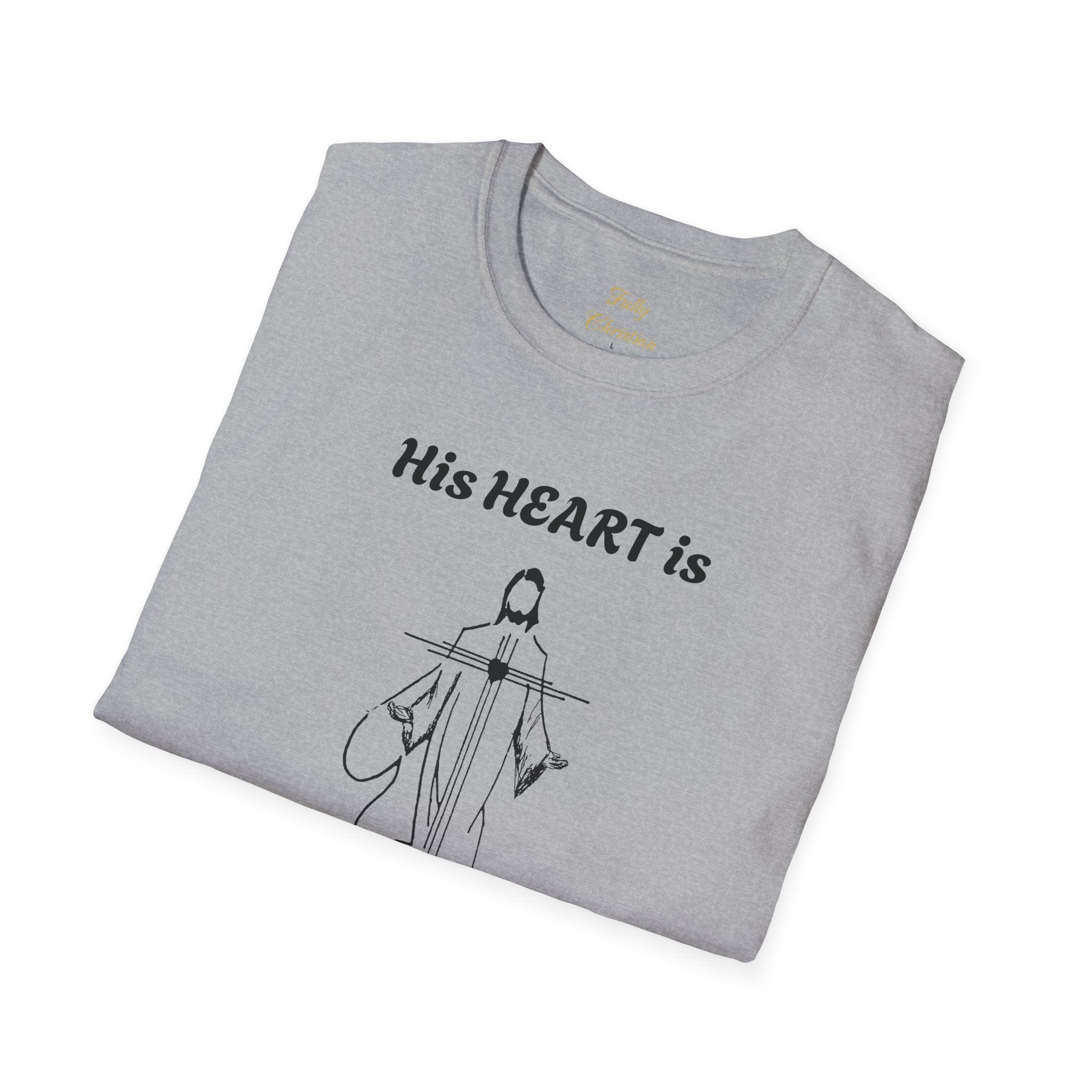 His Heart is Love Peace Unisex T-Shirt  Design