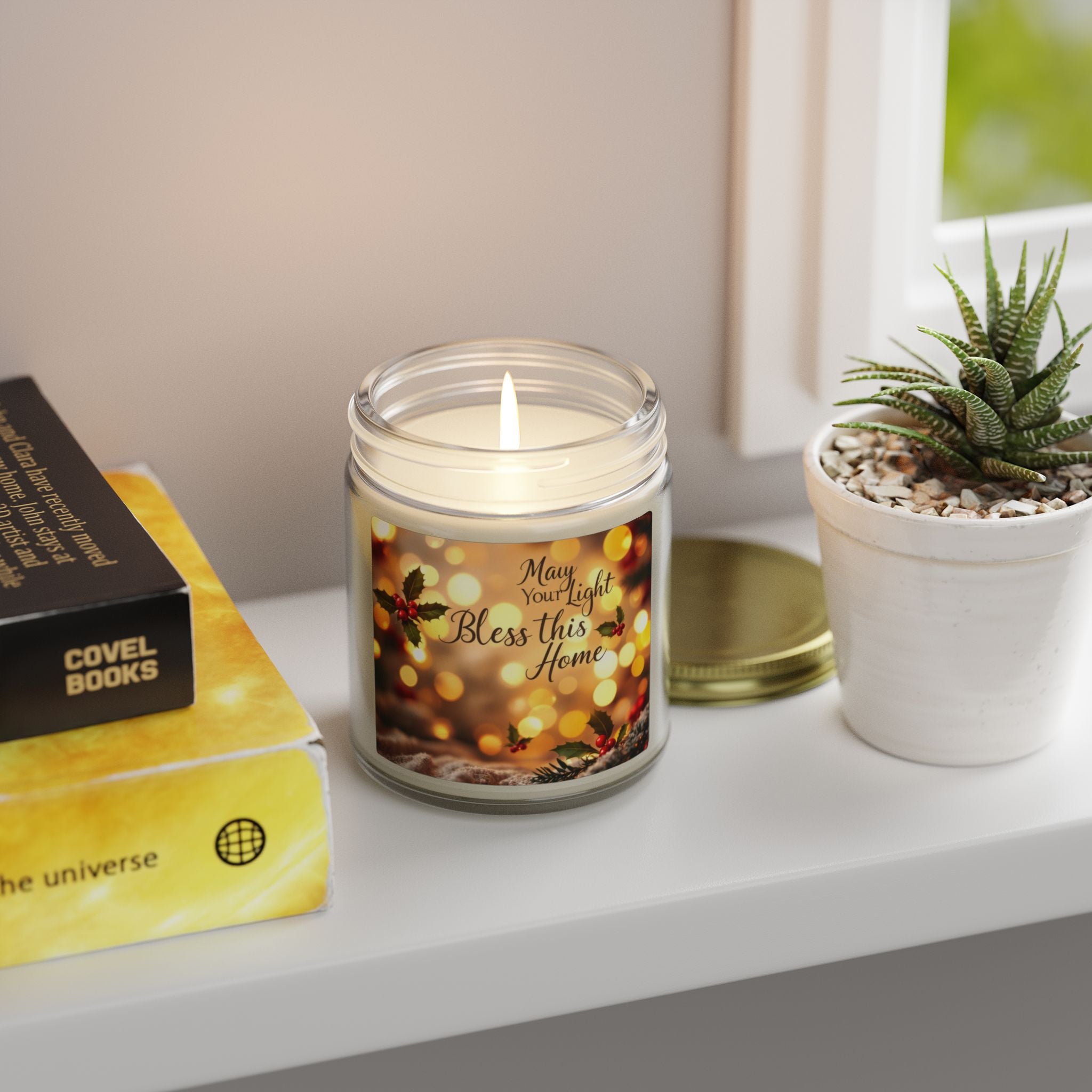 Scented Candle- 'May Your Light Bless This Home' (4oz, 9oz)